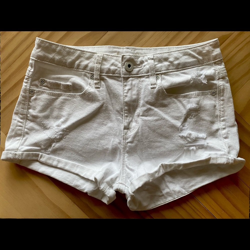 American Rag Cie Destroyed White Denim Shorts
